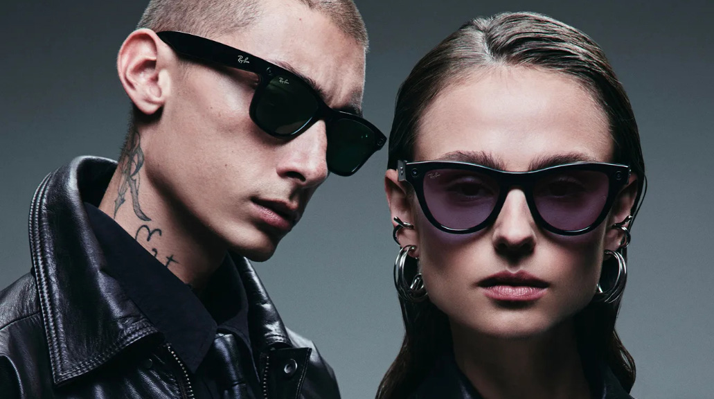 Man and woman wearing Ray Ban Metas